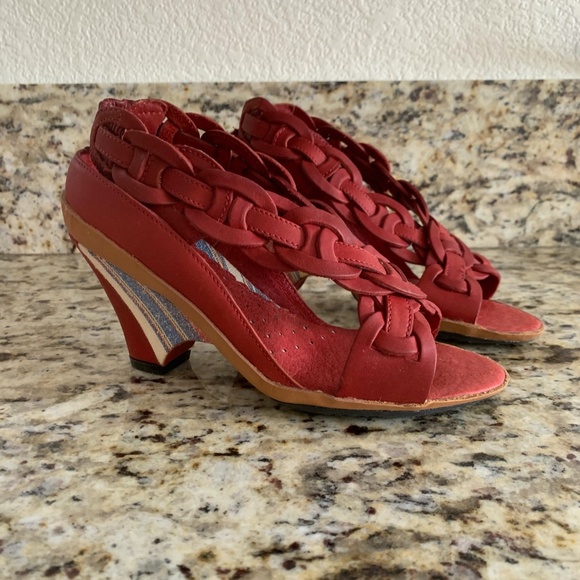 J Shoes Shoes - NWT Red Sandal w/ multi-colored heel